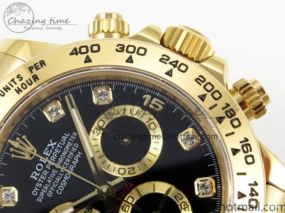 MiroTime 0323 Daytona 116508 QF 1:1 Best Edition Black Diamonds Dial on YG Bracelet SH4130 V3 (Gain Weight) Popular 1719